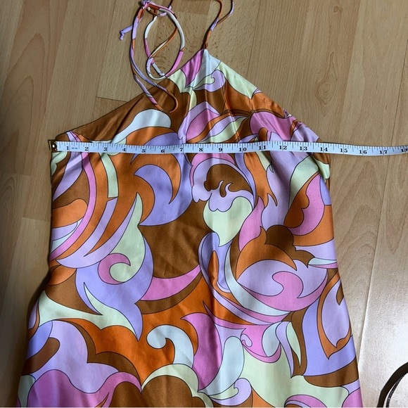 Anthropologie Delfi Collective Halter Fringe Maxi Dress Medium Retro Event - Picture 10 of 16